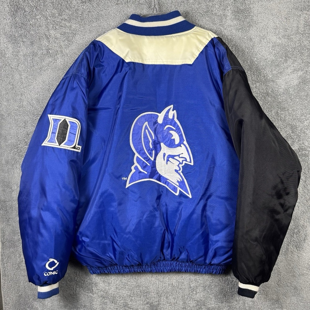Vintage Duke Blue Devils Jacket Mens XXL 2XL Puffer Bomber Full Zip Sewn 90s 80s